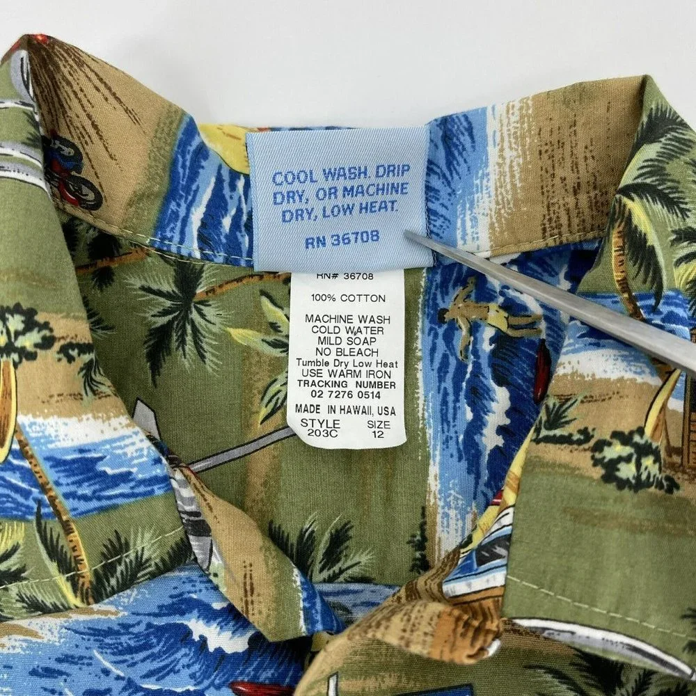 Kids Tropical Print Shirt - Green - Picture 5 of 5
